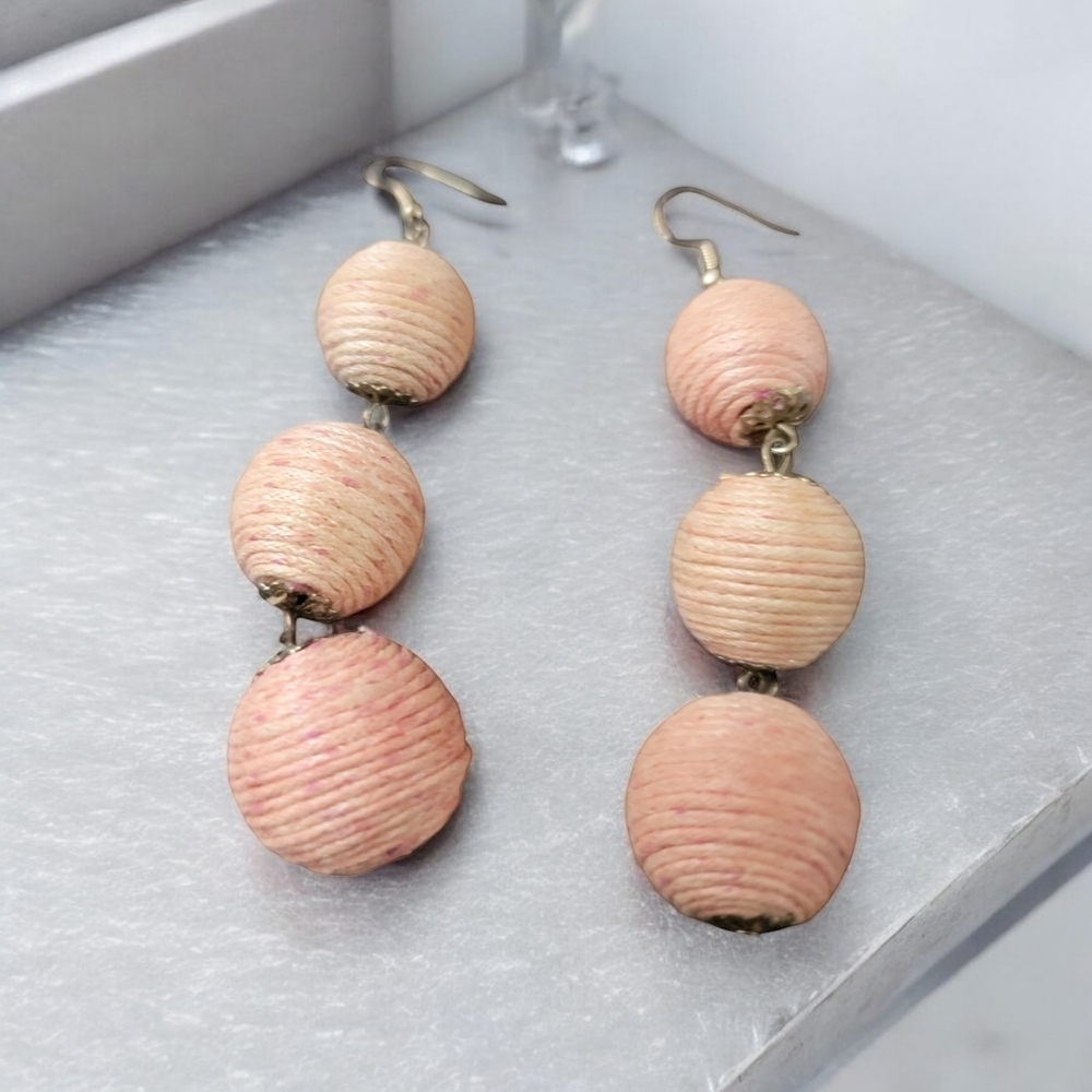 Elegant Pink Beaded Earrings
